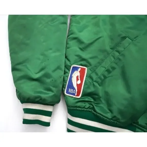 Vintage 90s Starter Boston Celtics Satin Bomber Jacket Mens XL